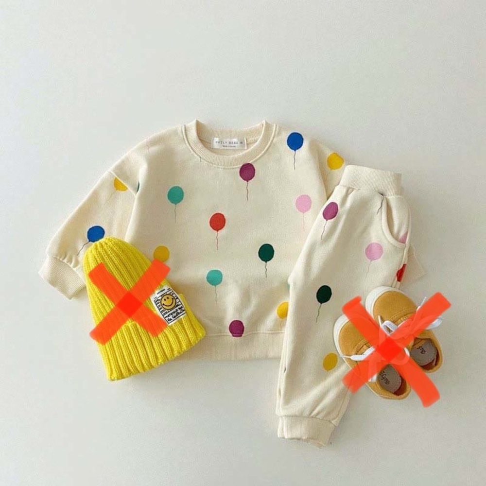 MiniOlie: Balloon sweatsuit set. 9-12+ months